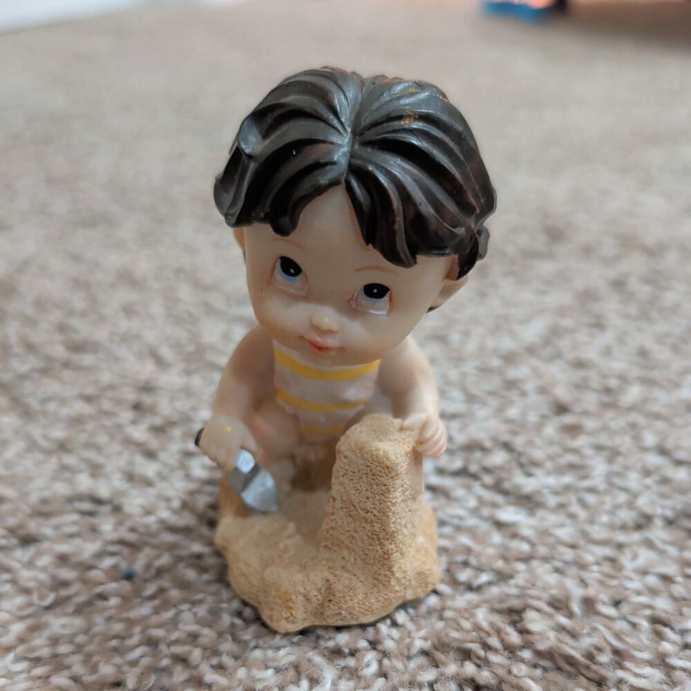 Tender Times Boy Beach Sandcastle Approx 4.5 Tall Figurine Collectible